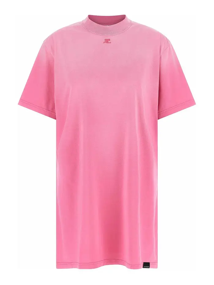 Courreges Vestito T-shirt solarizzato Color Carne E Neutri