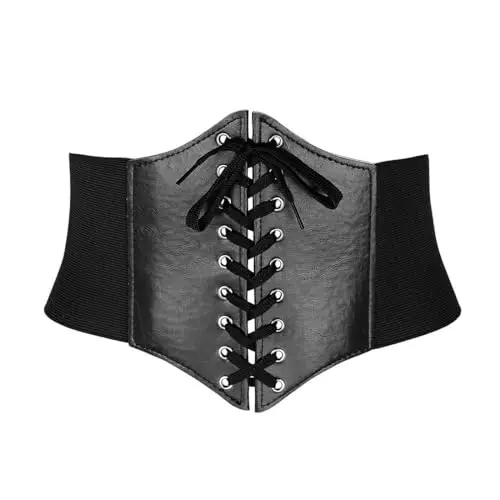 COYUN 1 pcs Corsetto nero da pirata da donna, Corset cintura, costume da Halloween, corsetto pirata per donne, abito da