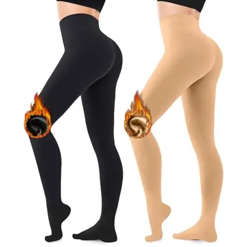 CozyWow Collant termici da donna, nero+colore della pelle