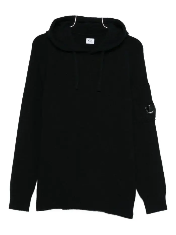 CP Company Felpa con Cappuccio e Dettaglio Lens Nero