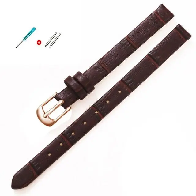 8mm 10mm donna ragazza sottile cinturino in vera pelle accessori per orologi di qualità cinturino fiammato fibbia ad ardiglione in oro rosa 20mm