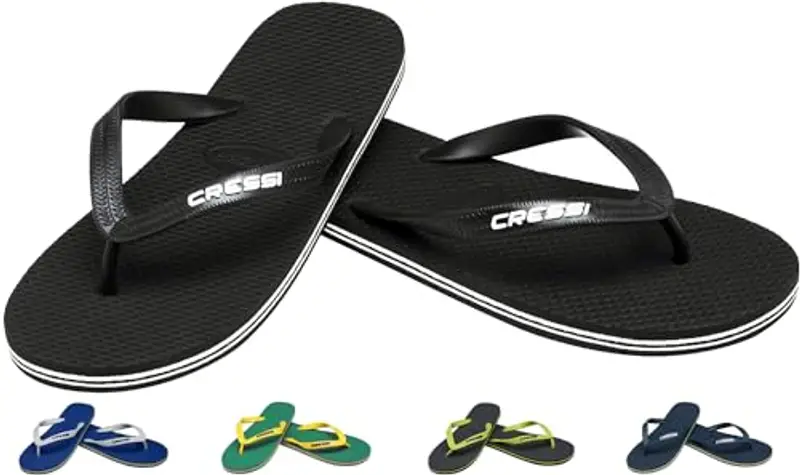 CRESSI Beach Flip Flops, Ciabatte Infradito per Spiaggia e Piscina Unisex-Adulto, Nero, 41/42 EU