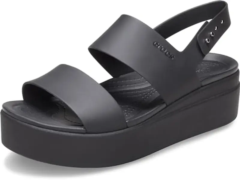 Crocs Brooklyn Low Wedge, Sandali Donna, Black/Black, 37/38 EU
