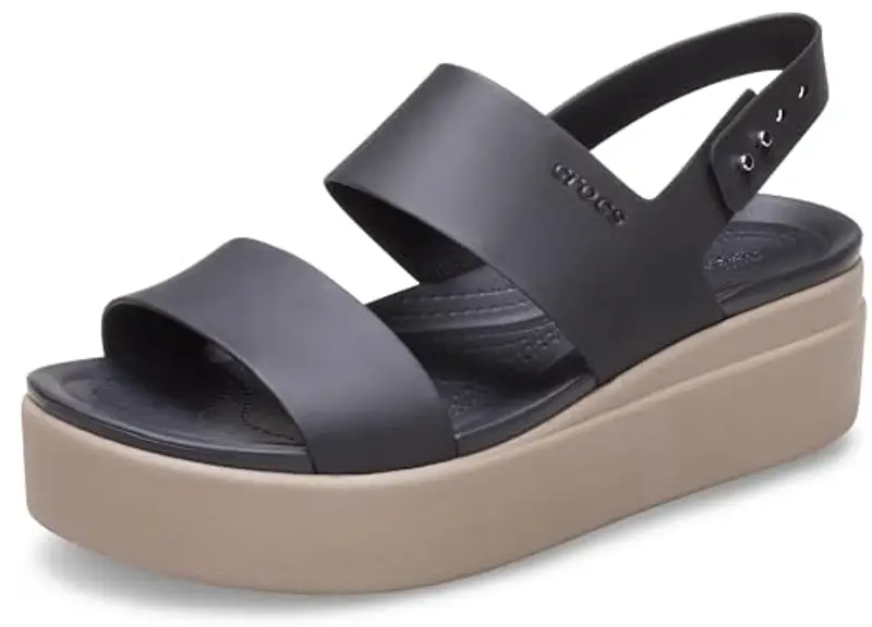Crocs Brooklyn Low Wedge, Sandali Donna, Black Mushroom, 42/43 EU