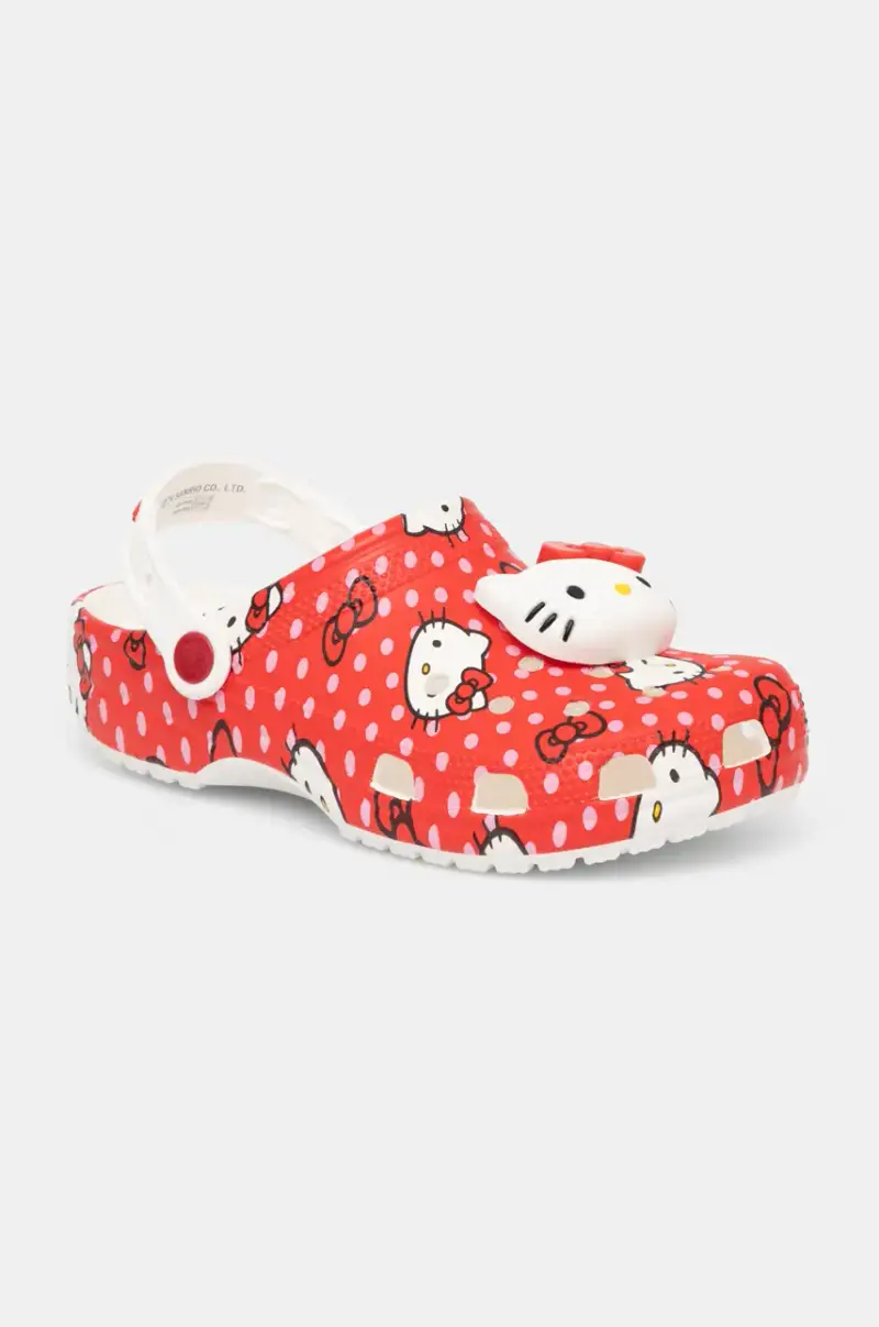 Crocs ciabatte slide Classic Hello Kitty Red Clog donna colore rosso 210575