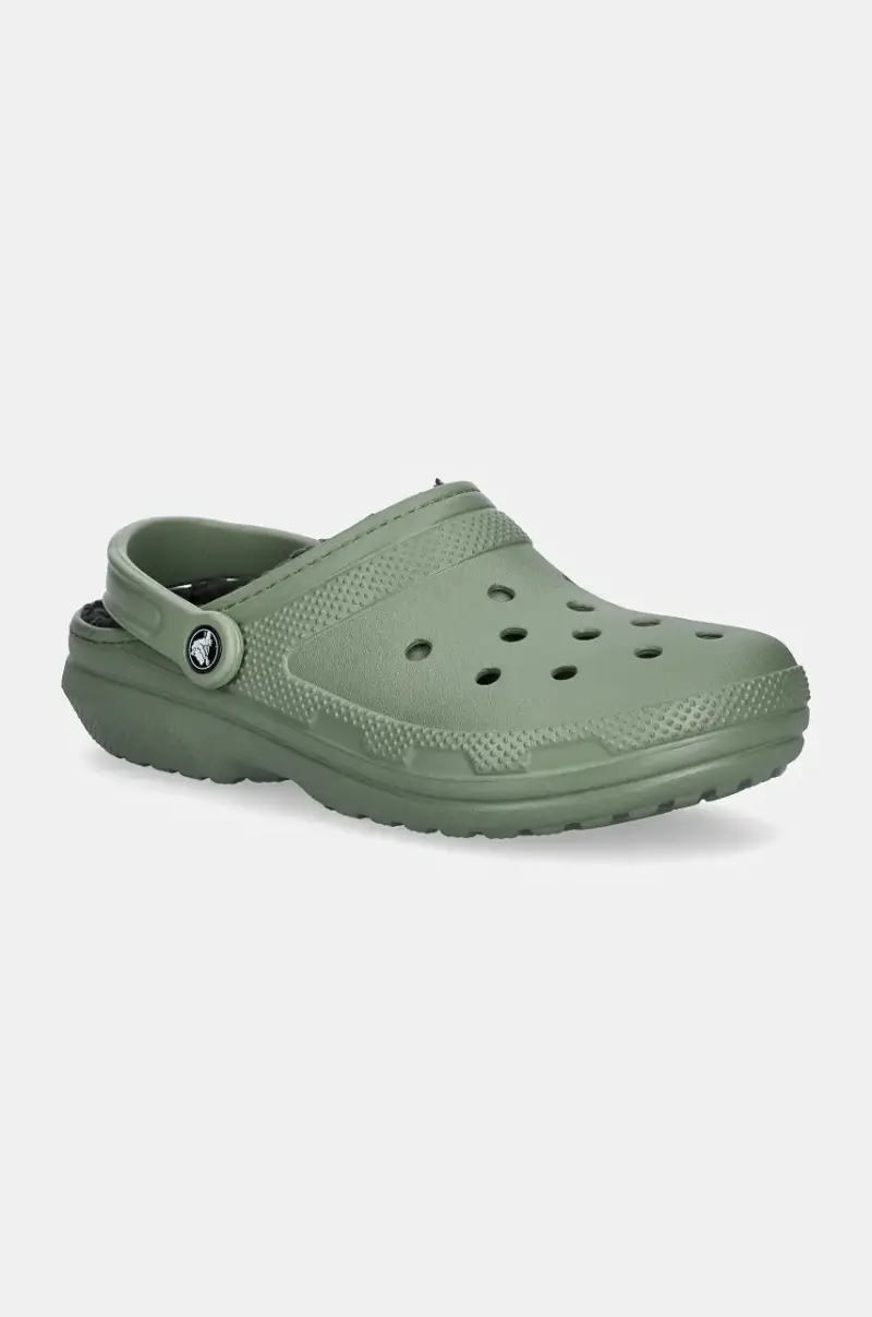 Crocs ciabatte slide Classic Lined Clog uomo colore verde 203591