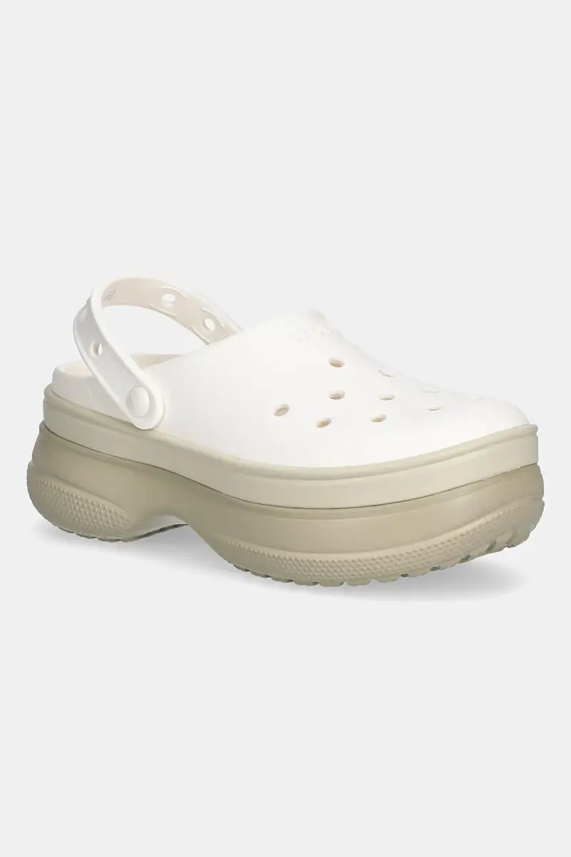 Crocs ciabatte slide Classic Stacked Clog donna colore beige 211355