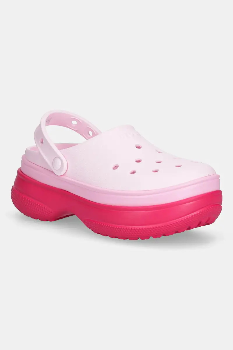 Crocs ciabatte slide Classic Stacked Clog donna colore rosa 211355