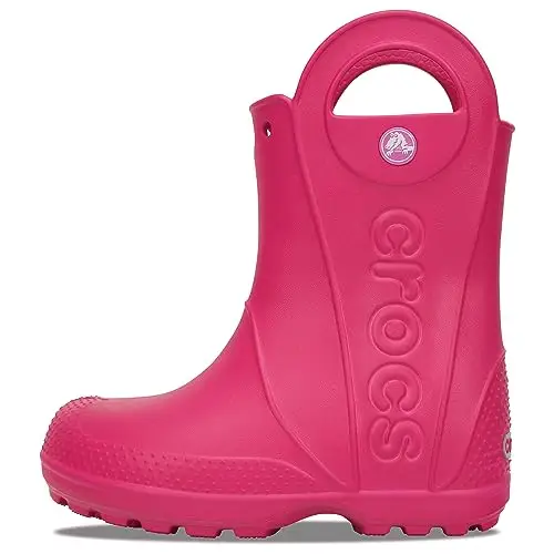 Crocs Unisex Bambino Handle It Rain Boot Kids Stivale, Candy Pink, 33/34 EU