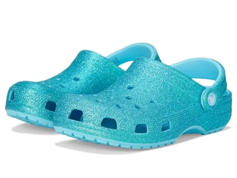 Crocs Zoccolo classico iridescente glitterato unisex per bambini, Vetro colorato, 20.0 cm