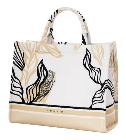Cromia Jungle Noir Borsa A Mano e Tracolla 1406311 Bianco+Nero