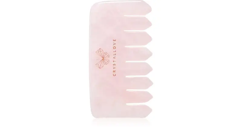 Crystallove Rose Quartz Comb attrezzi per i massaggi per capelli e corpo