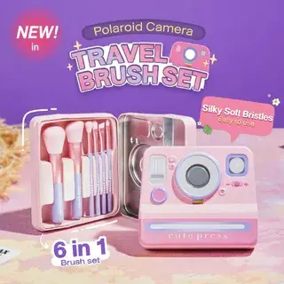 Cute Press Set de Brochas Polaroid Camera Travel Brush Set