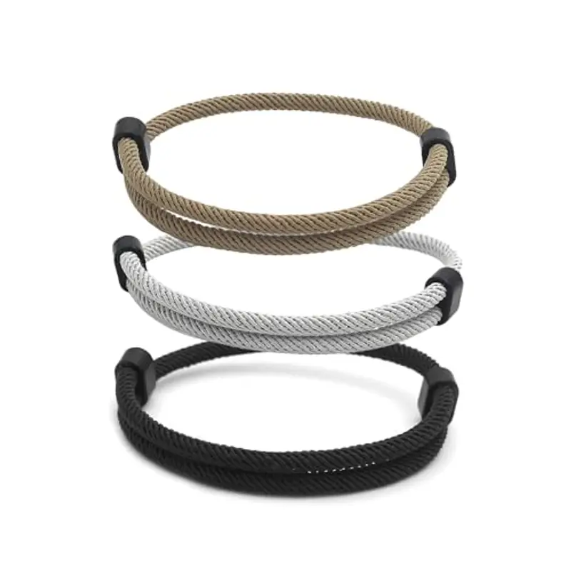 cxxtkcxxlc Braccialetto da Uomo in Corda di Vela, Braccialetto Surfer Fatto a Mano, Braccialetto Regolabile in Paracord per Uomini e Donne