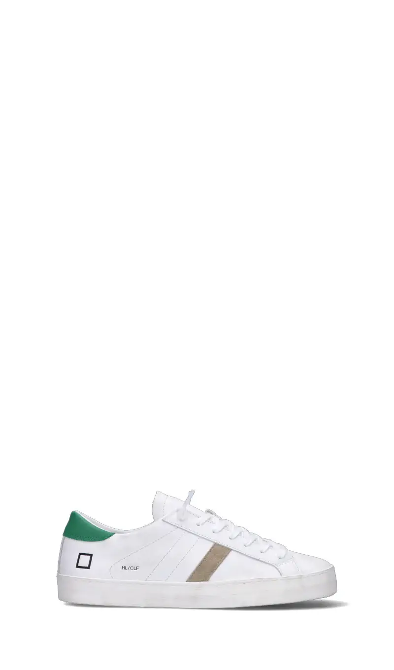 D.A.T.E HILL LOW CALF Sneaker uomo bianca/verde in pelle Vario
