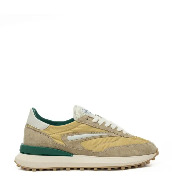 sneakers da uomo athleta in vera pelle e suede beige