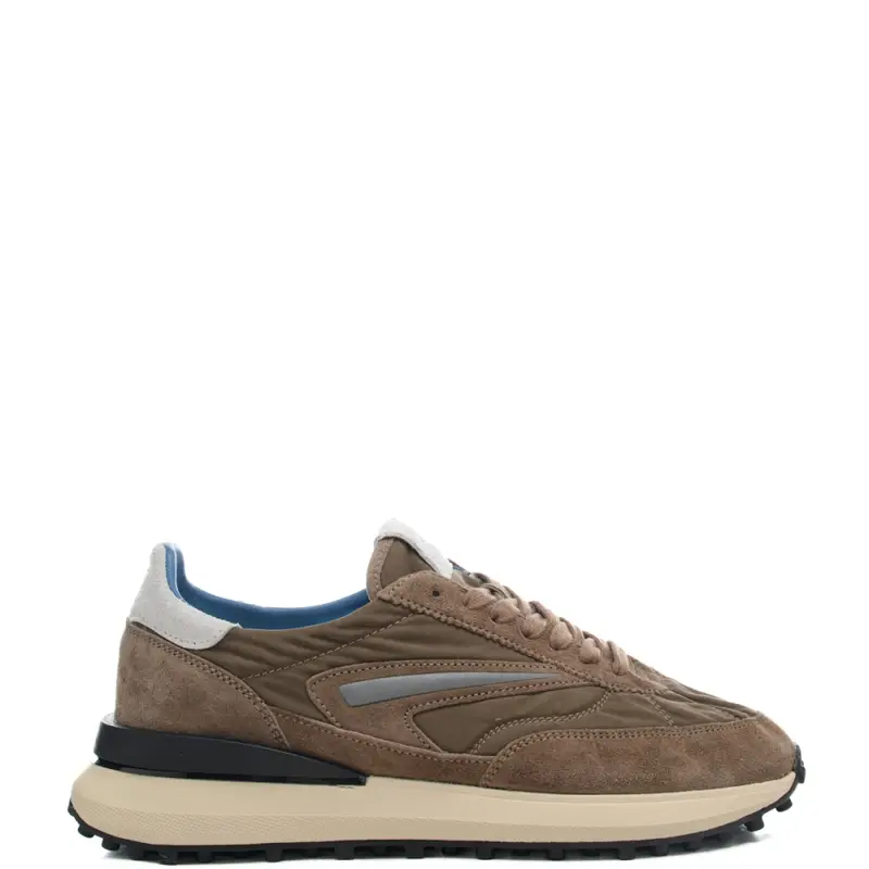 D.a.t.e sneakers da uomo athleta in vera pelle e suede beige scuro