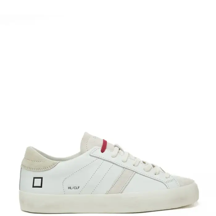 sneakers da uomo hill low in vera pelle con inserti a contrasto colore bianco beige