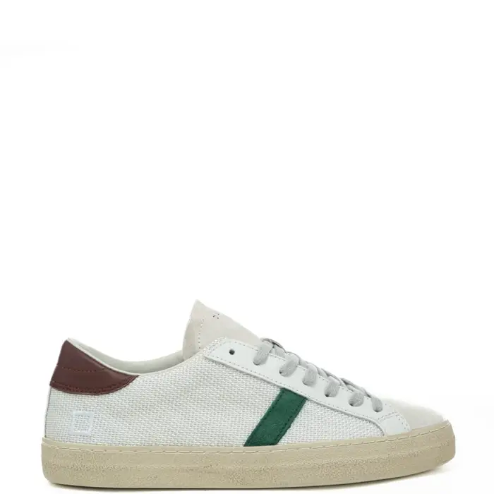 sneakers da uomo hill low in vera pelle con inserti a contrasto colore bianco marrone