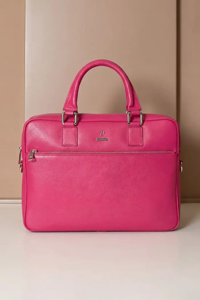 D Arienzo Borsa Ventiquattrore in pelle di vitello fuxia saffiano tasca zip, Seleziona Fuxia