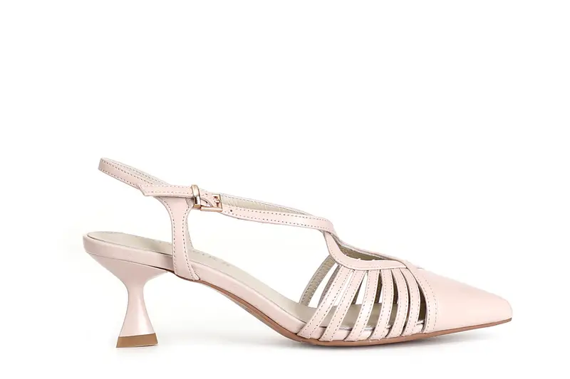 CafèNoir décolleté in nappa con incrocio cipria