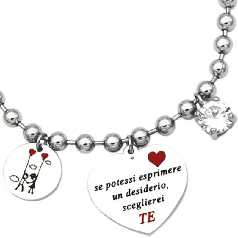 dalcuore Bracciale Fidanzata, Ipoallergenico, Idee Regalo Donna Compleanno Braccialetto Ragazza Frasi Speciali per