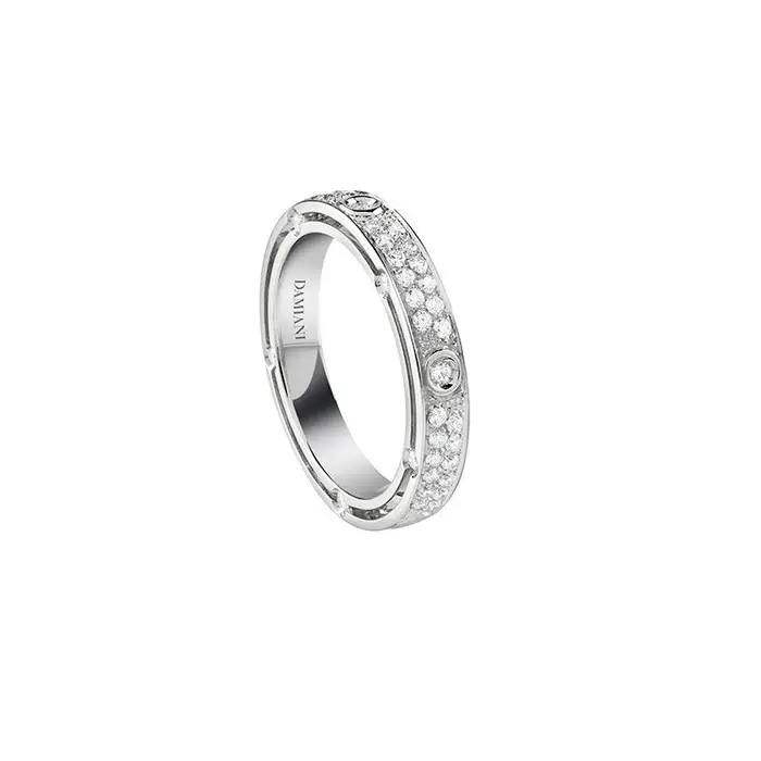 DAMIANI Anello In Oro Bianco Con Diamante - D Side