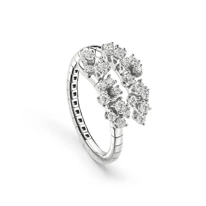 DAMIANI Anello In Oro Bianco Con Diamante - Mimosa Flexi