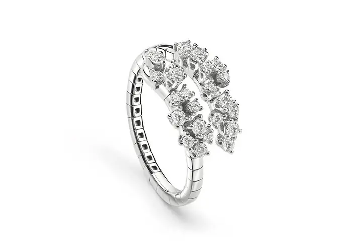 DAMIANI Anello In Oro Bianco Con Diamante - Mimosa Flexi