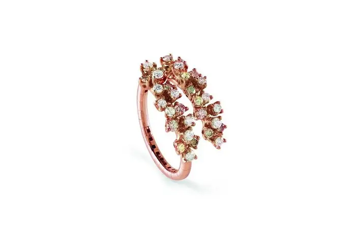 DAMIANI Anello In Oro Rosa Con Diamante Brown 0 74Ct - Mimosa Flexi