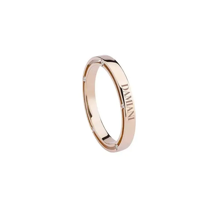 DAMIANI Anello In Oro Rosa Con Diamante - D Side