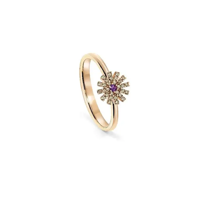 DAMIANI Anello In Oro Rosa Con Diamante - Margherita