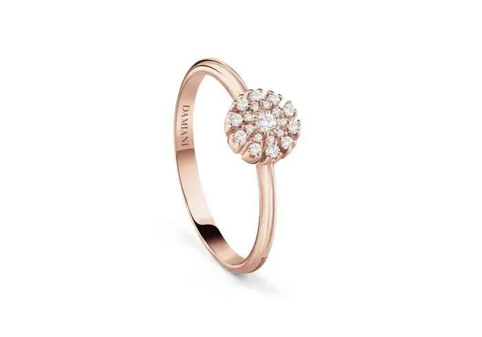 DAMIANI Anello In Oro Rosa Con Diamante - Margherita
