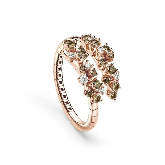 DAMIANI Anello In Oro Rosa Con Diamante - Mimosa Flexi