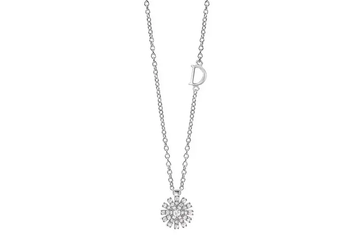 DAMIANI Collierino In Oro Bianco Con Diamante Rotondo 0 163Ct