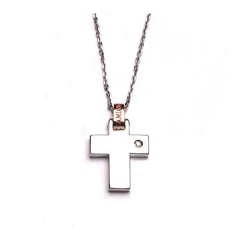 DAMIANI Collierino In Oro Bianco/Rosa Con Diamante