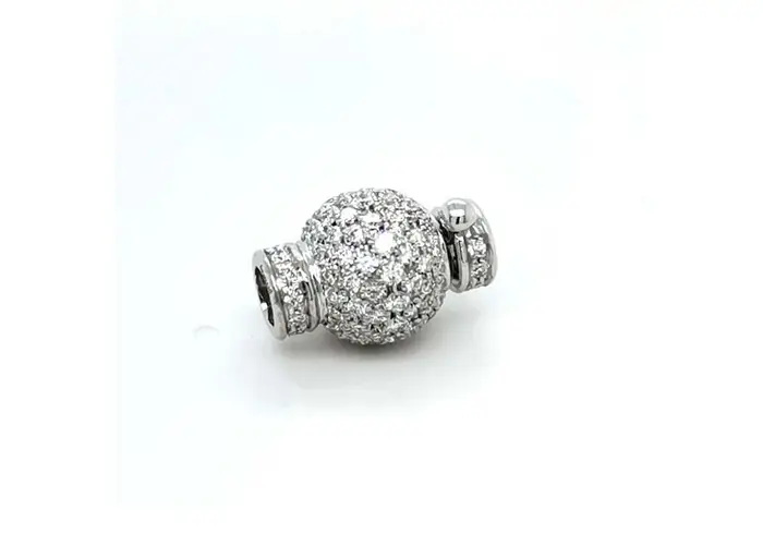 DAMIANI Fermaglio In Oro Bianco Con Diamante - Chiusure Pallina Dam