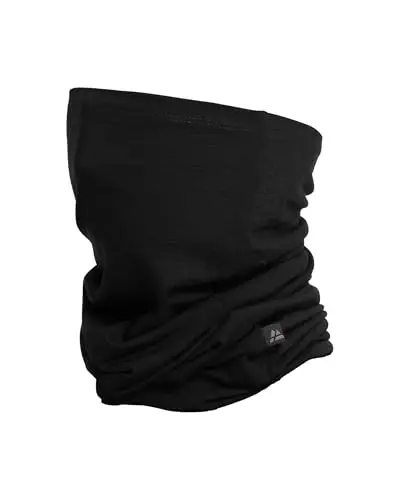 DANISH ENDURANCE Scaldacollo Leggero 100% Lana Merino, Copricollo Multifunzione, Nero