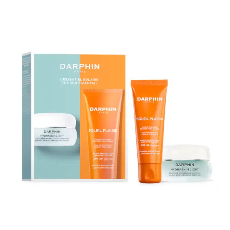 Darphin Pharmaset L'Essentiel Solare - HydraSkin Light Gel Crema Idratazione Continua 30ml + Soleil Plaisir Crema Solare Protezione Viso