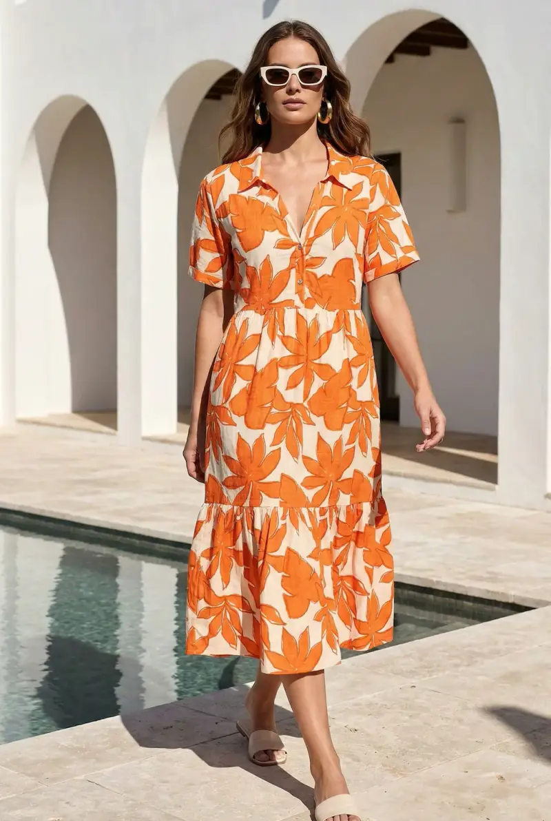 David ABITO CAMICIA LUNGO CECILIA | Colore Arancione