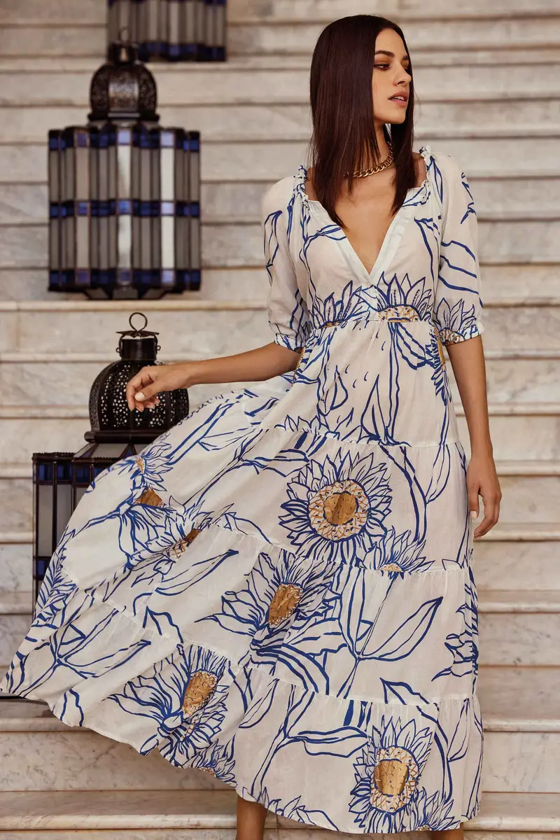 David Beachwear ABITO LUNGO GIRASOLI | Colore Multi