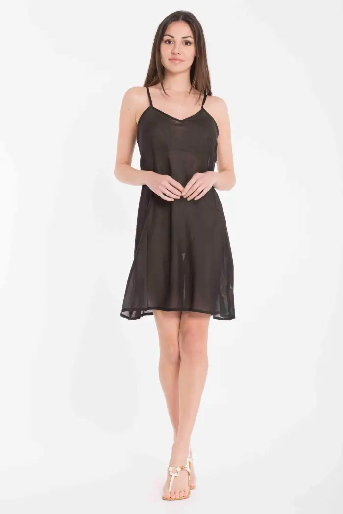 David Beachwear SOTTANA PURO COTONE | Colore Nero