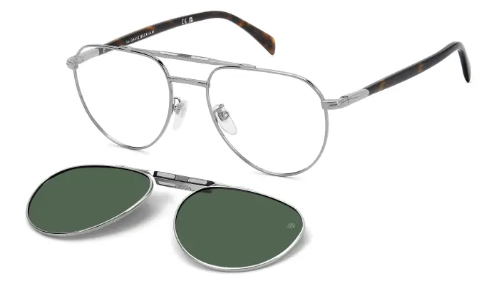 DAVID BECKHAM Uomo DB 1238/C 31Z/UC Montature da vista Metallo Rutenio Verde Pilot Polarizzata