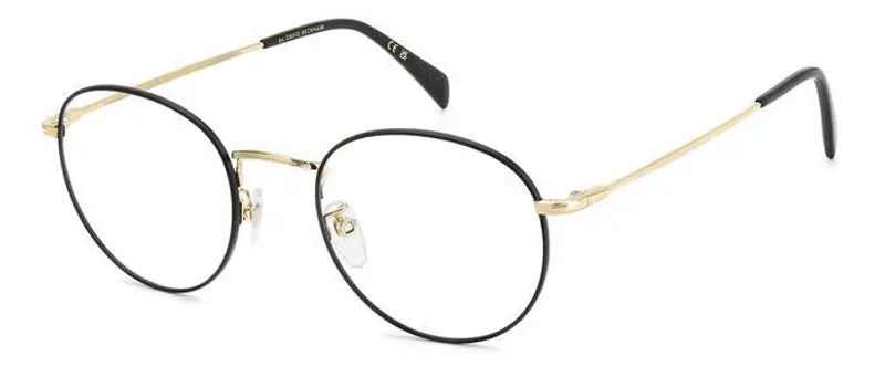 DAVID BECKHAM Uomo DB 1152 2M2 Montature da vista Metallo Nero/Oro Rotonda