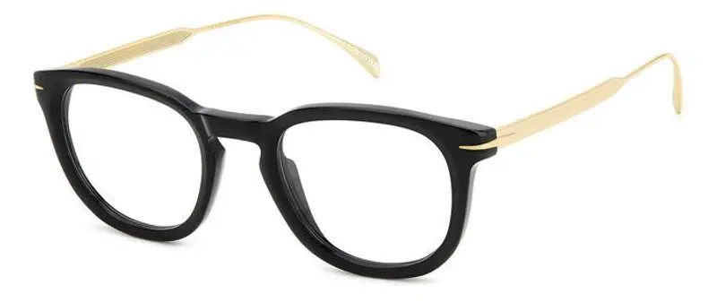 DAVID BECKHAM Uomo DB 7122 2M2 Montature da vista Acetato Nero/Oro Squadrata