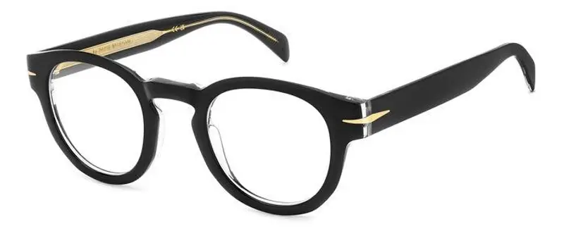 DAVID BECKHAM Uomo DB 7125 7C5 Montature da vista Acetato Nero Rotonda