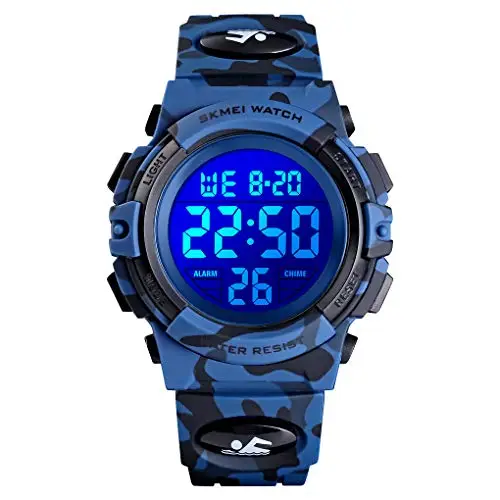 Dayllon Orologio digitale per bambini Sport all'aperto 50 m impermeabile Orologio elettronico Allarme 12/24 h