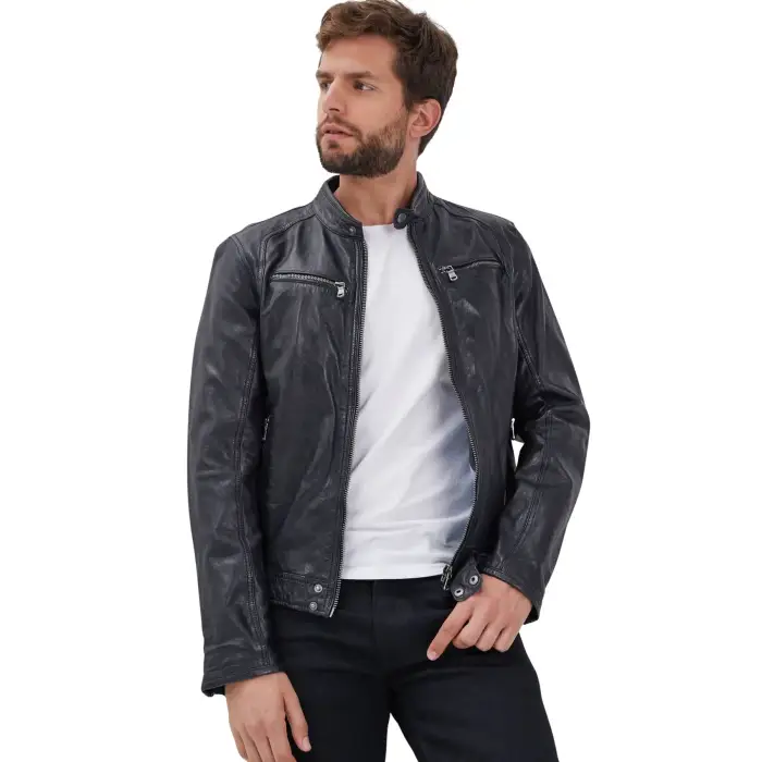 Daytona 73 Giacca in pelle Dustin Bleu