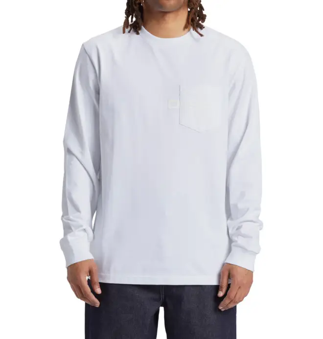 DC Shoes DC 1994 - Maglietta con Taschino a Maniche Lunghe Bianco Uomo