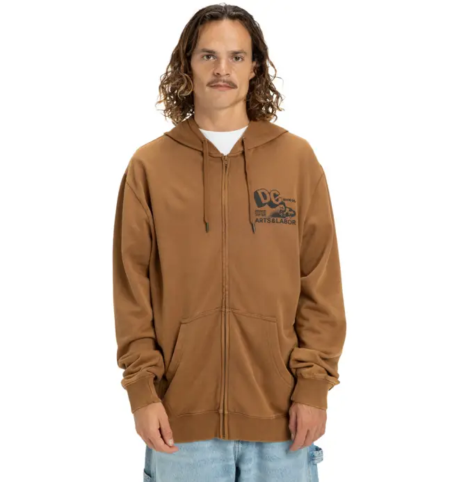 DC Parts Dep - Felpa con cappuccio e zip Marrone Uomo